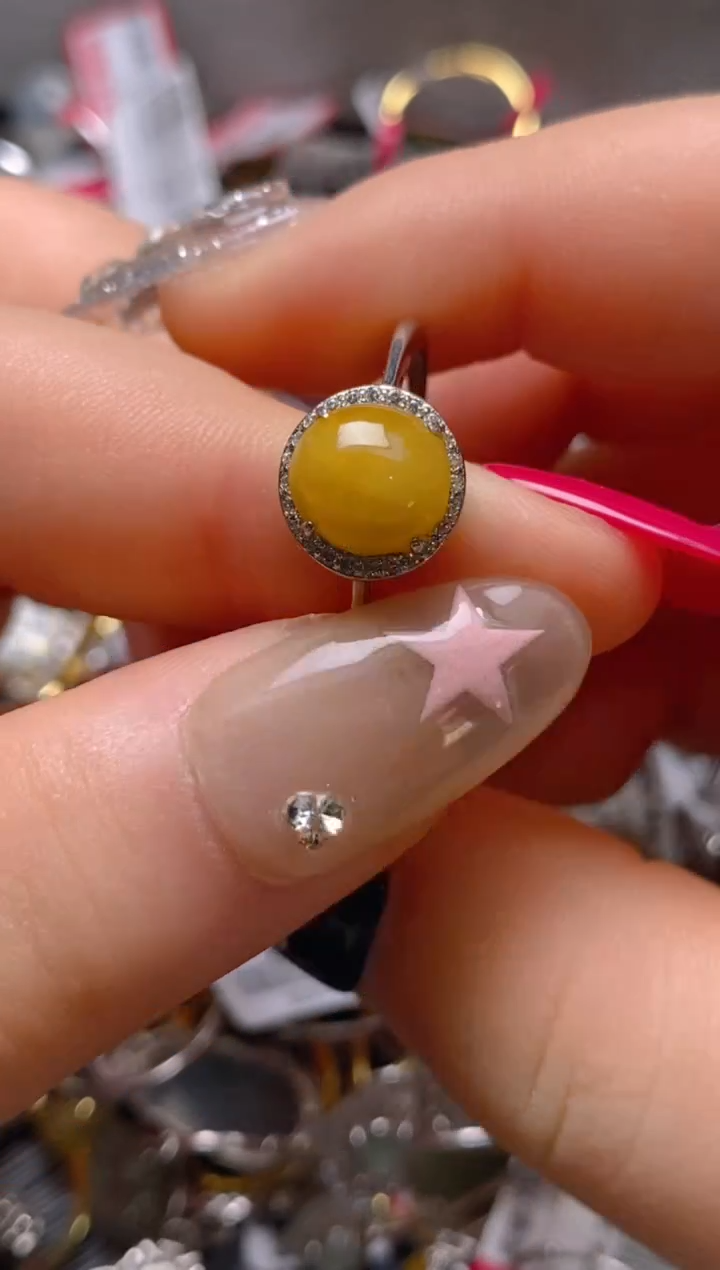 银S925镶嵌戒指翡翠百内无证书