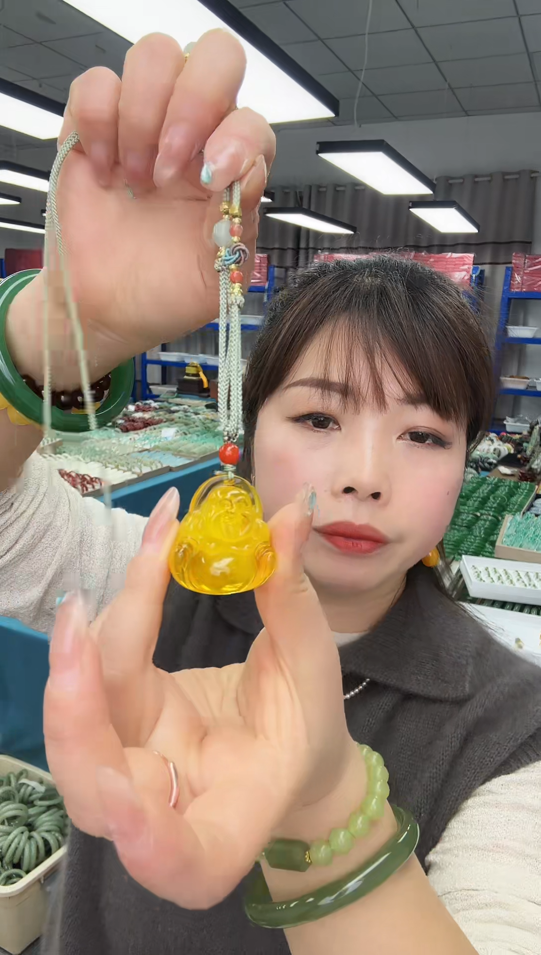 蜜蜡颈饰未镶嵌大肚佛吊坠
