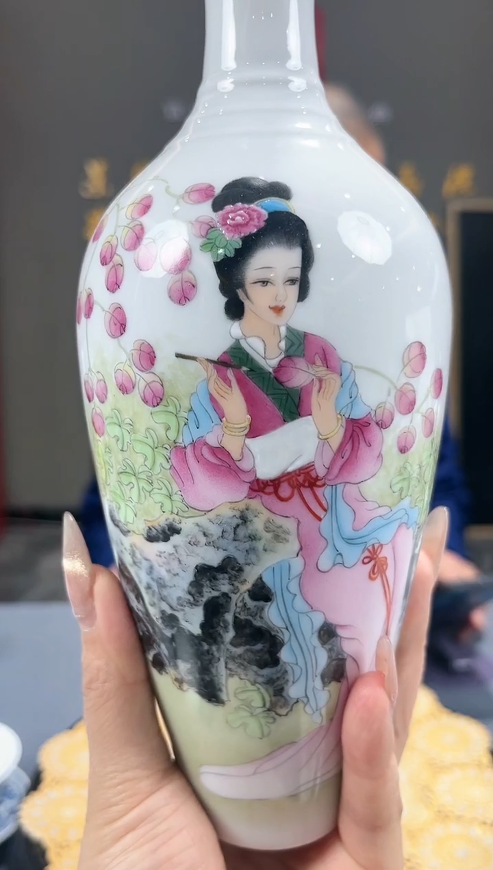 【闪购商品】官窑瓷画院551官窑瓷画院红叶提诗玉净瓶