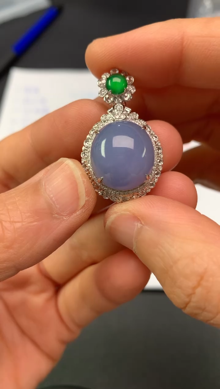 【闪购商品】翡翠颈饰18K金镶嵌天然缅甸A货翡翠  联系客服链接！！！