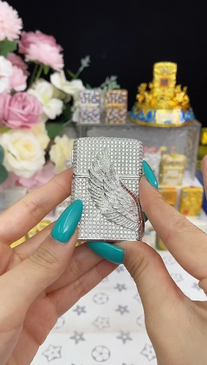 ZIPPO满钻爱神之翼 带全套耗材