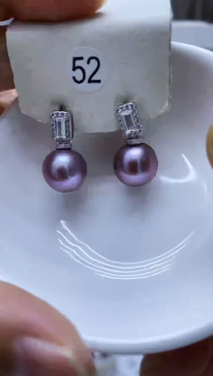 银S925镶嵌淡水珍珠耳饰52