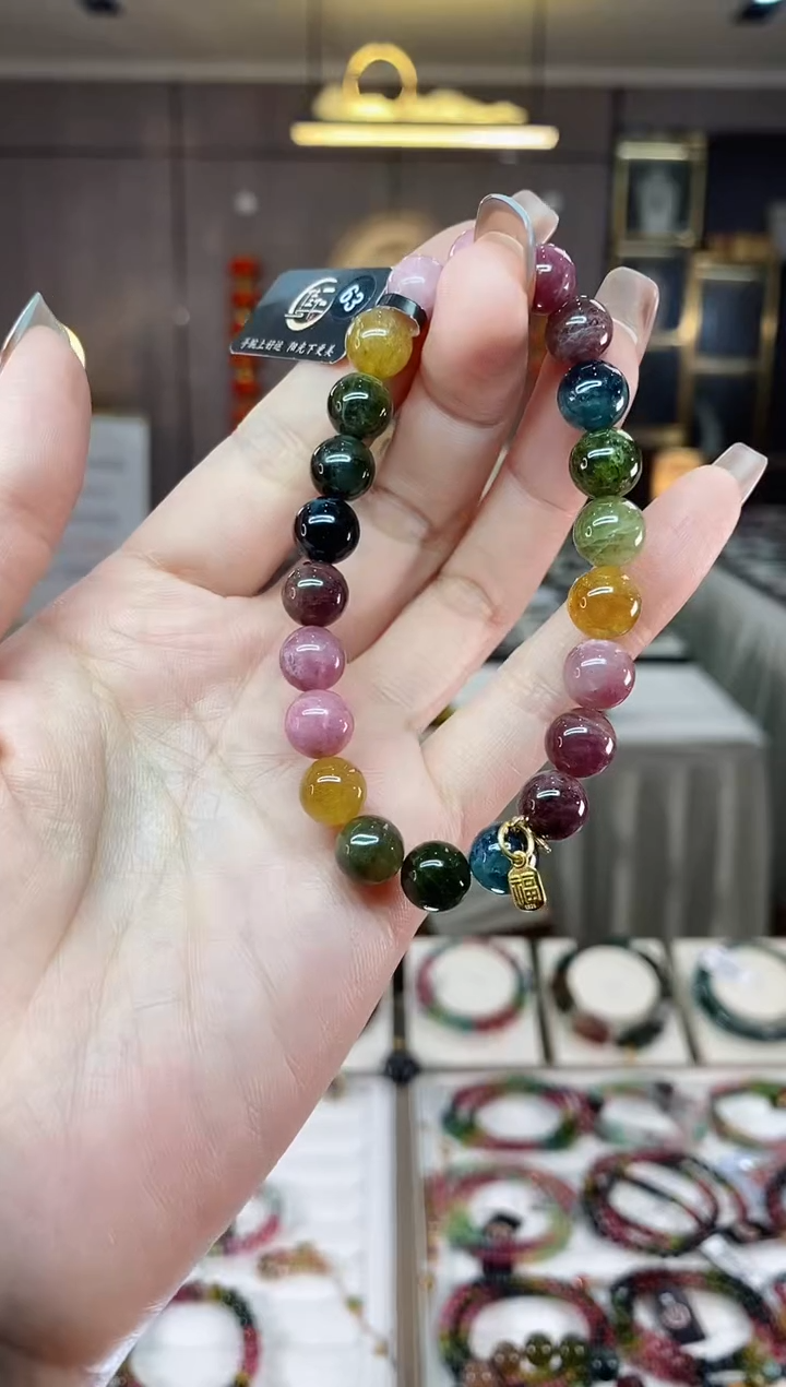 【闪购商品】碧玺单圈手串8mm+未镶嵌一物一证dan