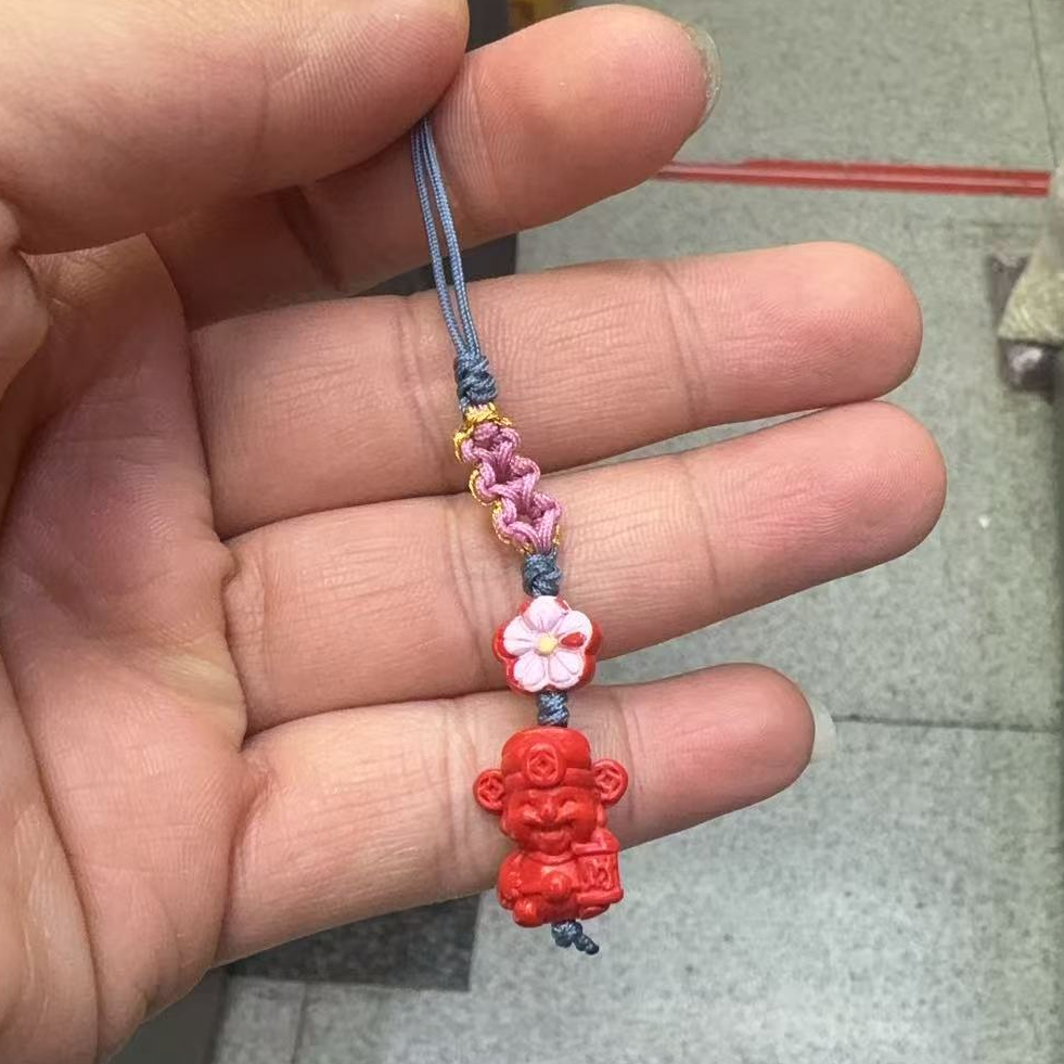 含辰砂工艺品朱砂挂件 男女同款小财神包挂G347--58