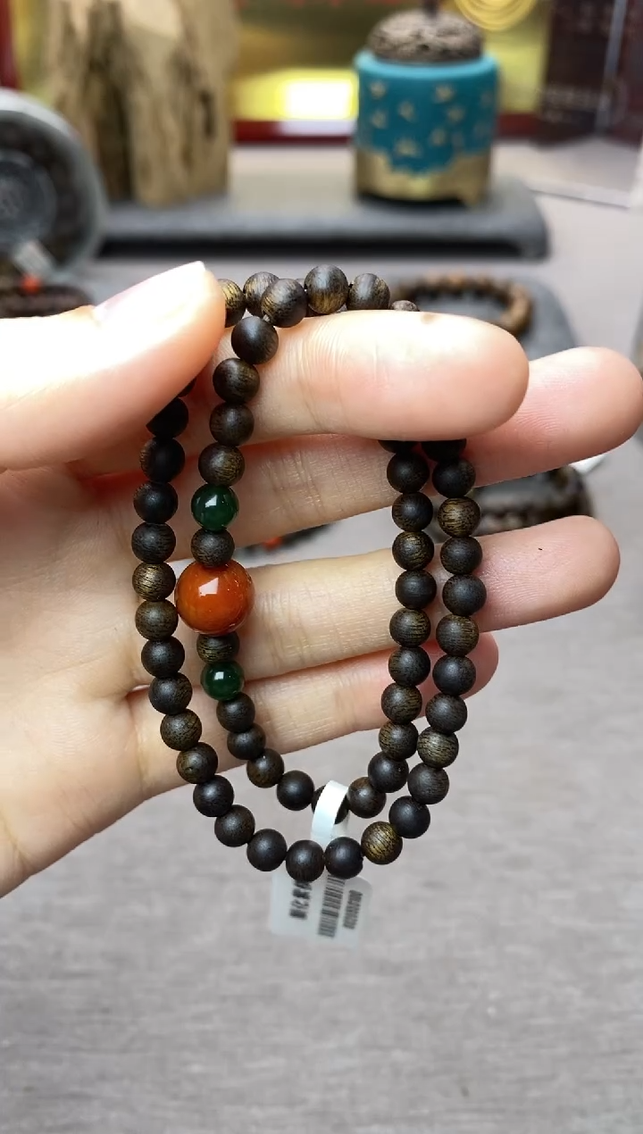 【闪购商品】沉香手串越南顺化紫棋糖结料0.5双圈沉水＋配饰