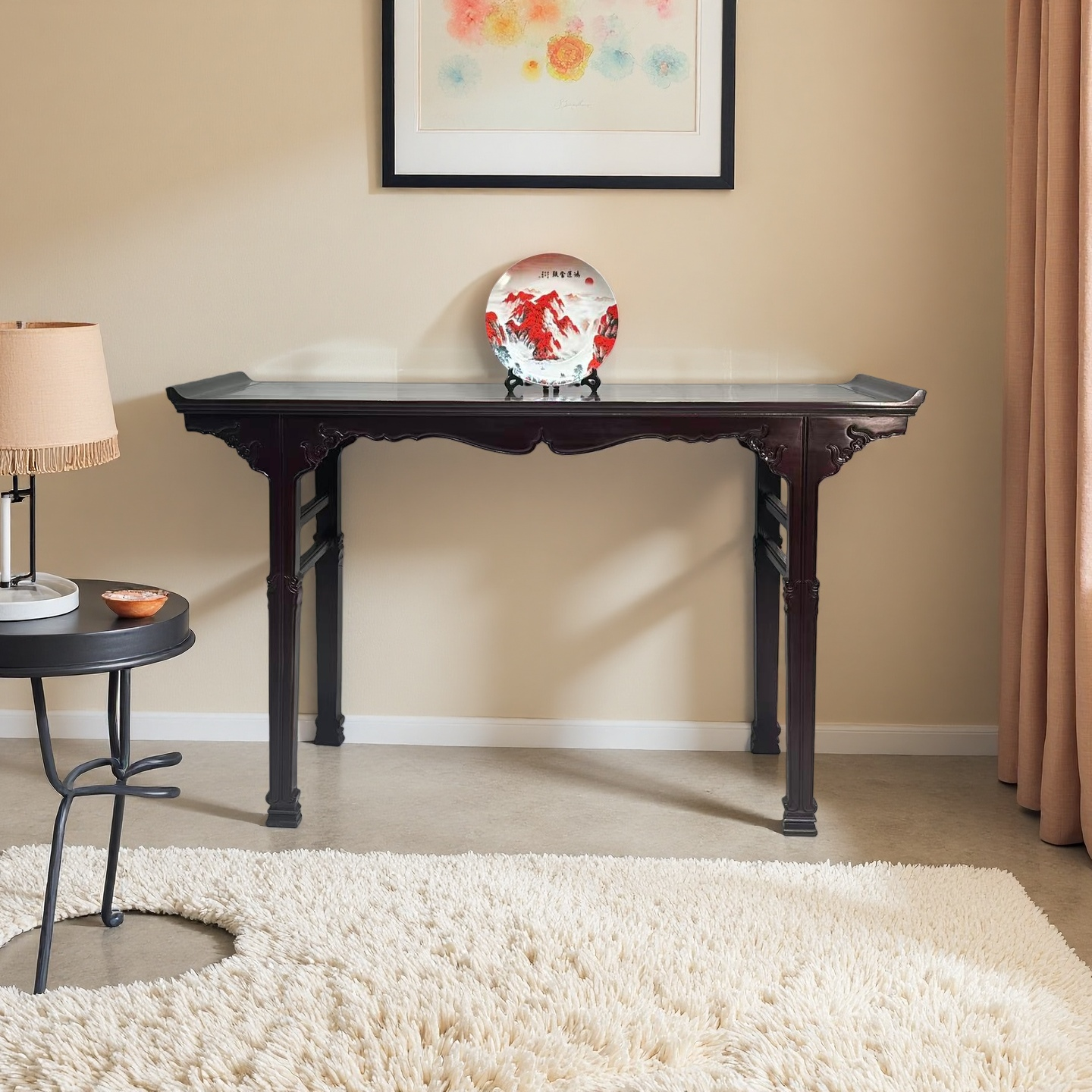 南美酸枝中式条案实木翘头案明式神台香案尺寸128*38*83cm