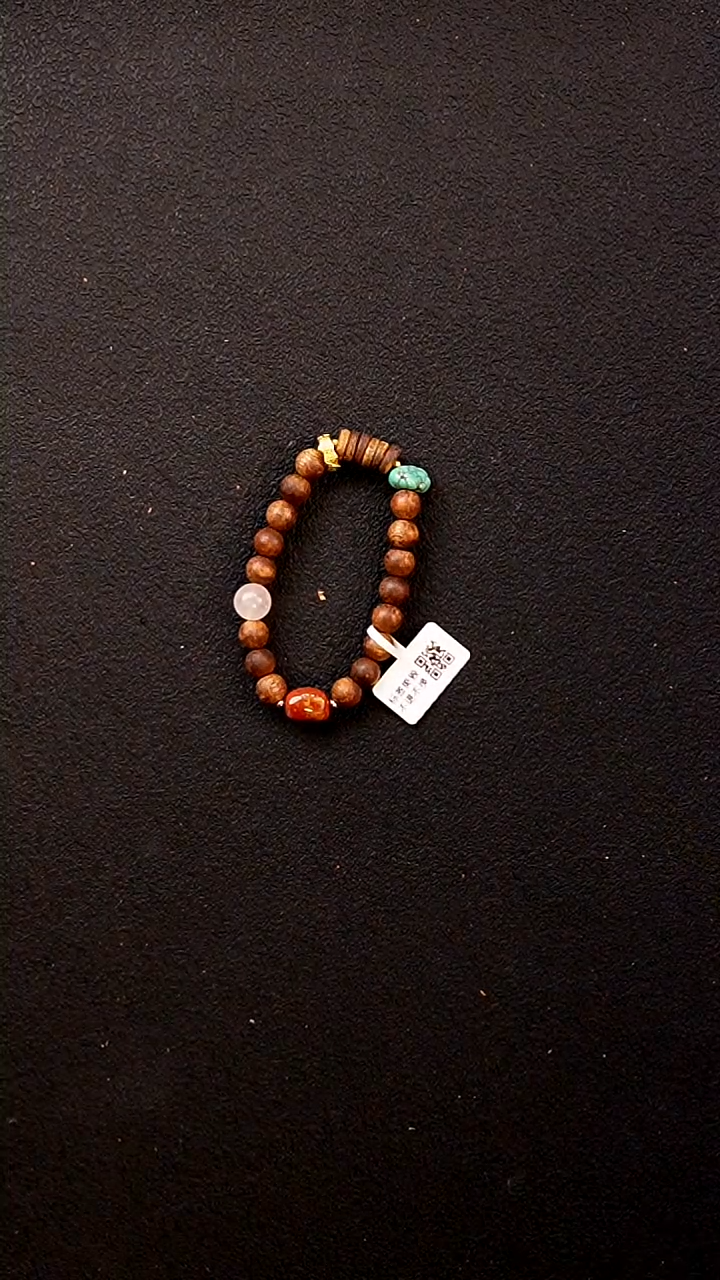 沉香手串莺歌绿棋楠8mm圆珠单圈片珠设计款