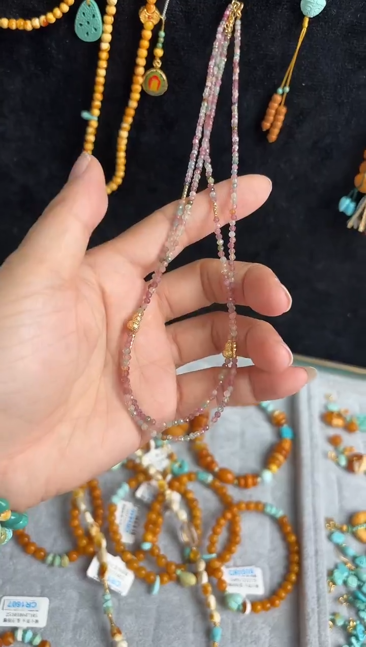 颈饰银S925镶嵌碧玺多样性发一件设计款 