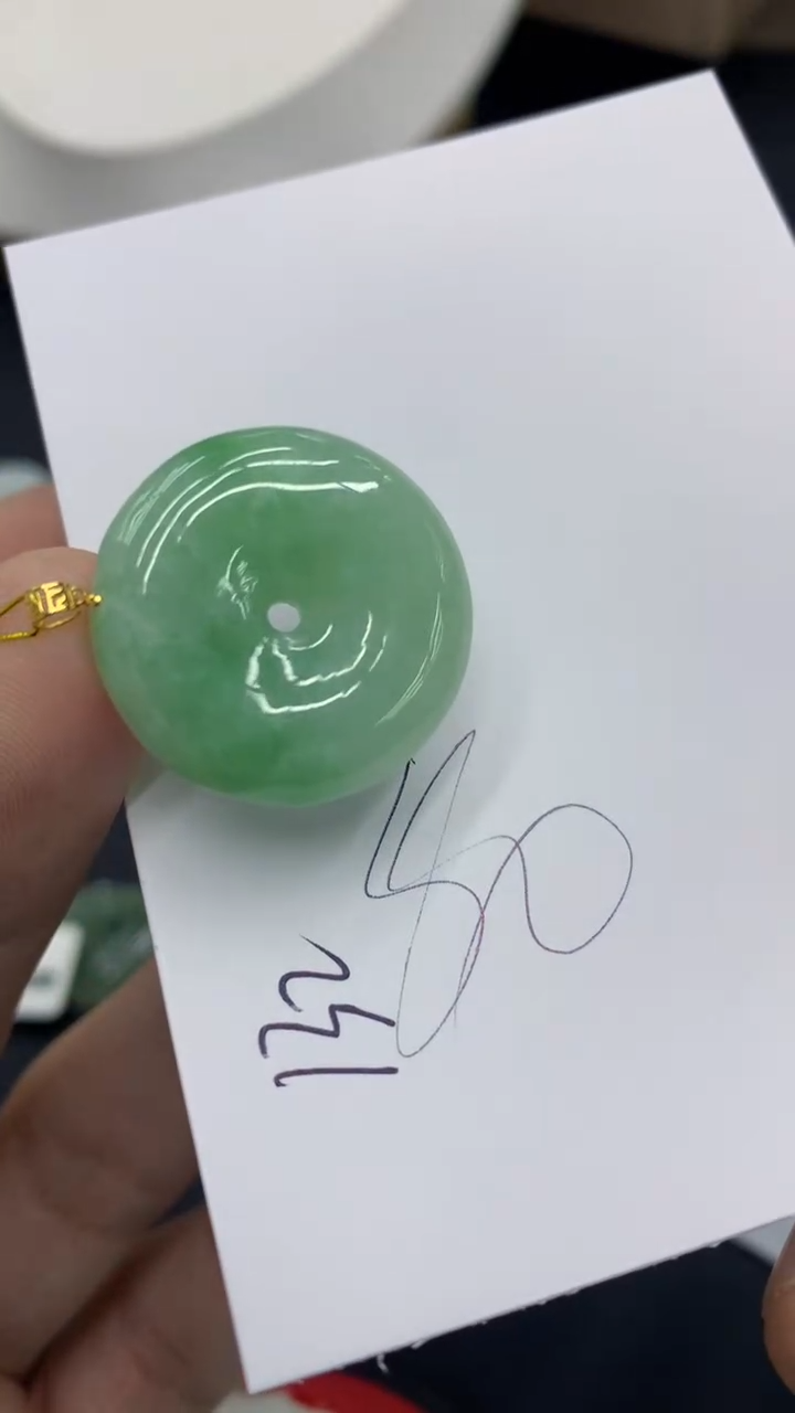 【闪购商品】翡翠颈饰18K金镶嵌号链接111111111