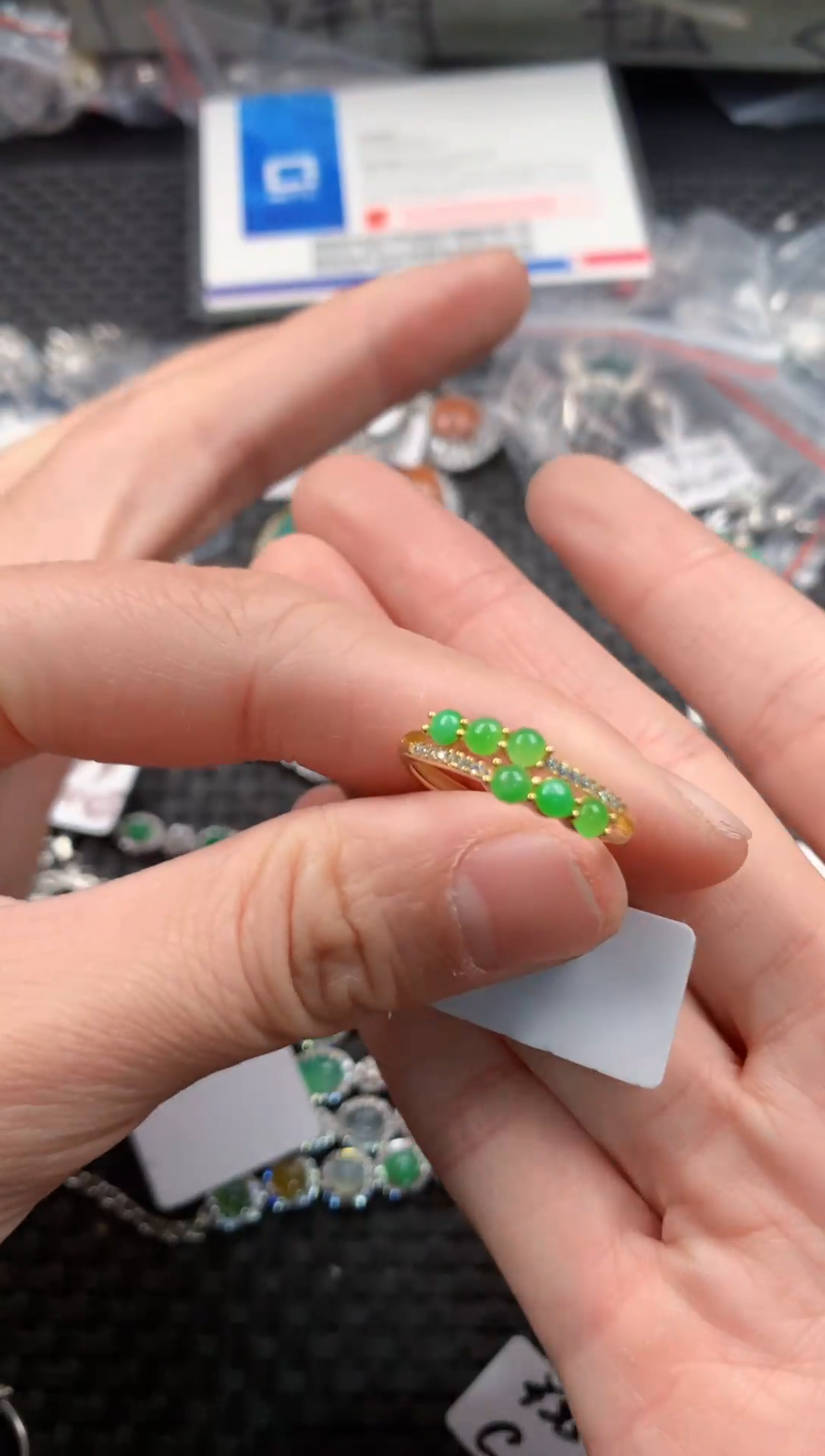 银S925镶嵌戒指翡翠333   10