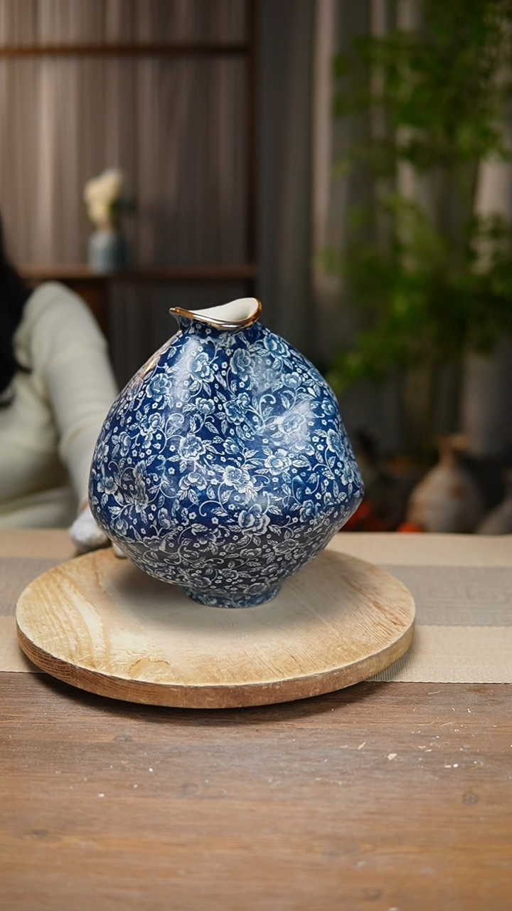 【闪购商品】陶瓷 花器青花瓷芙蓉花大肚