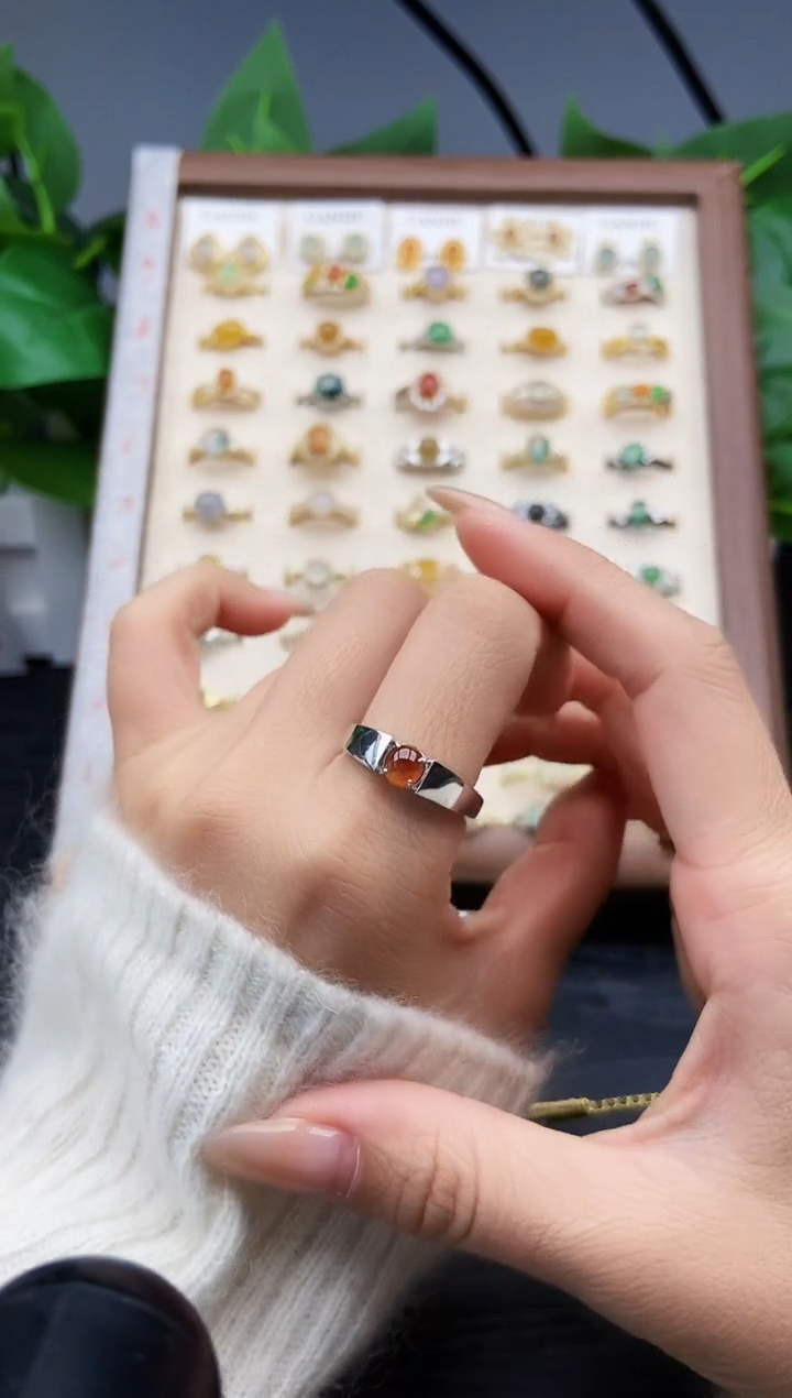 银S925镶嵌戒指翡翠12