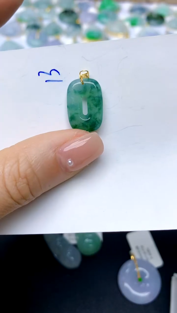 【闪购商品】翡翠颈饰18K金镶嵌13天然A货翡翠