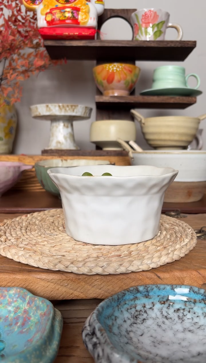 陶瓷24手作粗陶餐具1个装