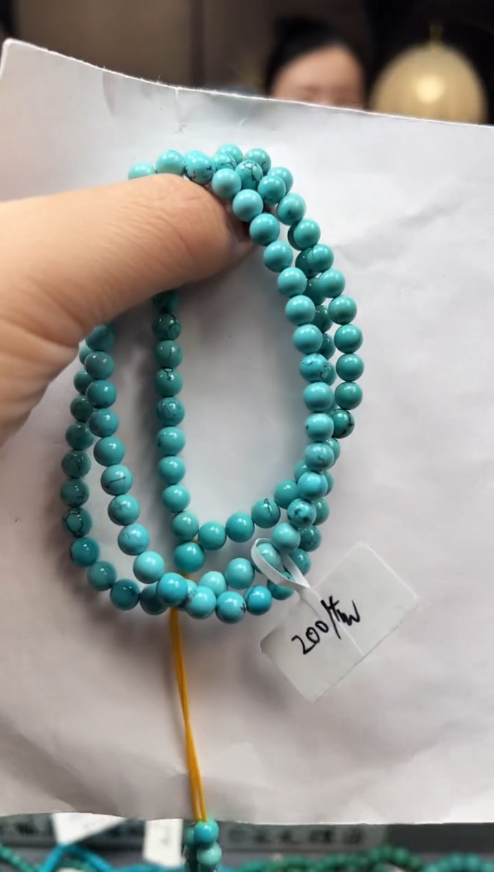 未镶嵌绿松石手串卡5+