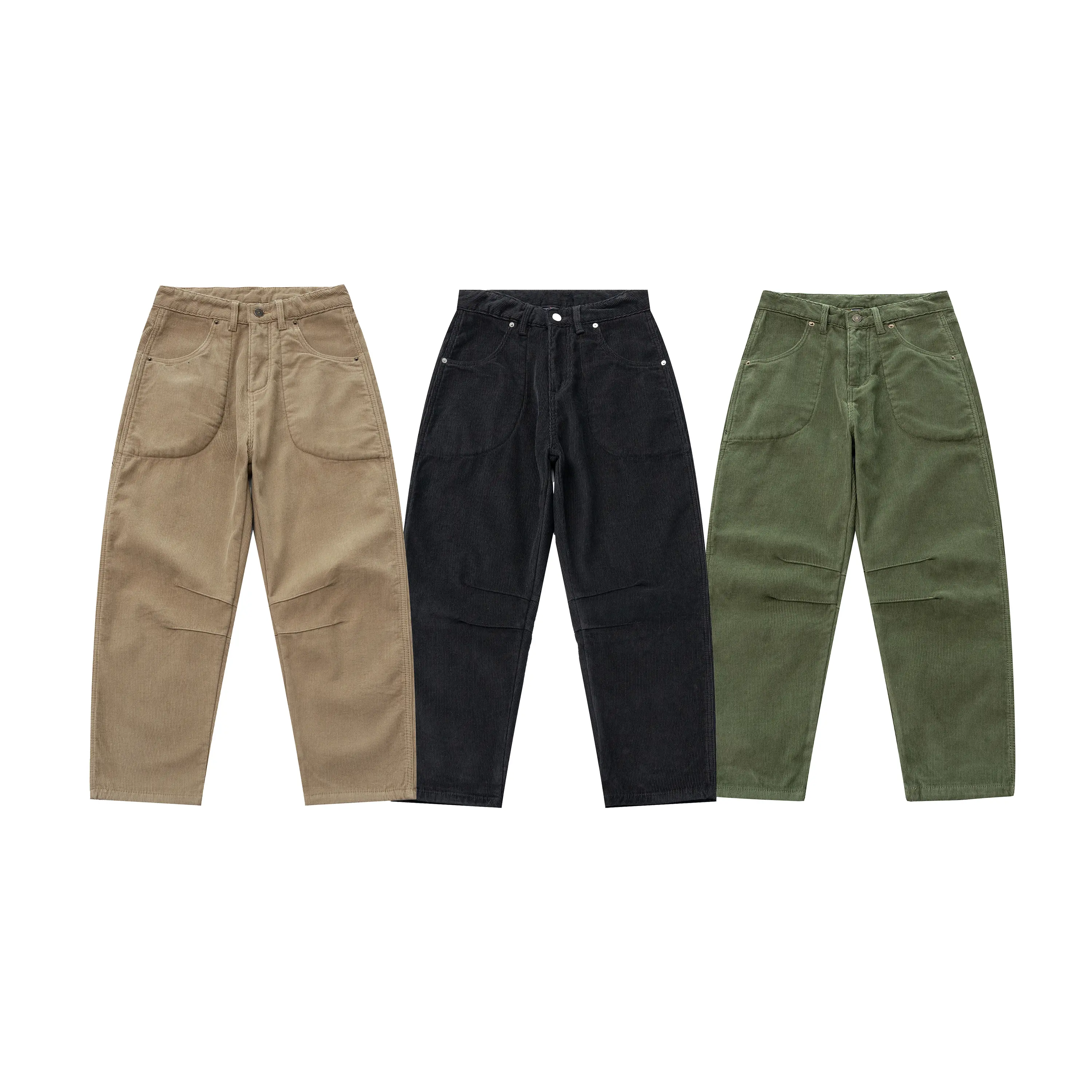 复古重磅 加绒加厚灯芯绒宽松微锥设计款工装裤  2251