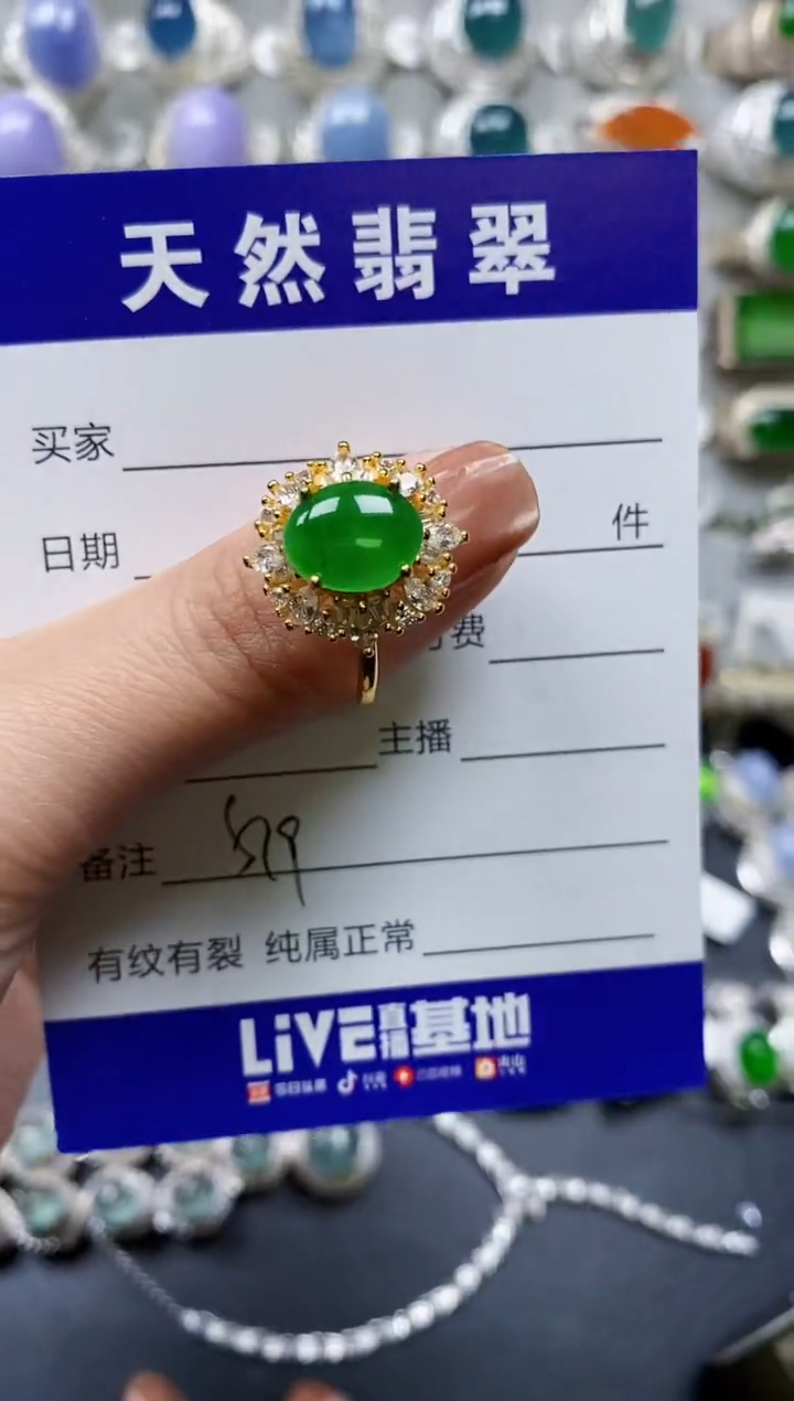 【闪购商品】翡翠戒指银S925镶嵌0519