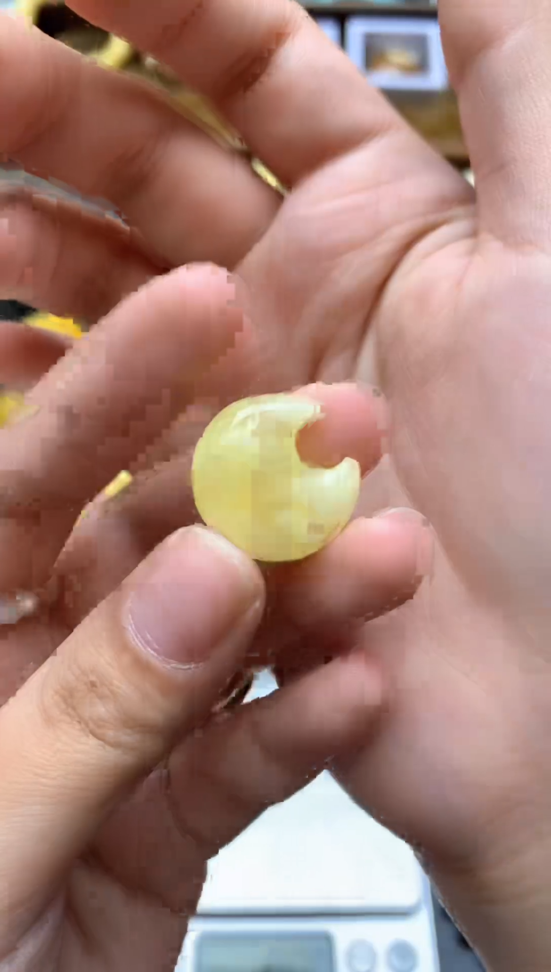 【闪购商品】琥珀珠宝奇石未镶嵌069蜜蜡花粉小坑有强迫症的不要拍