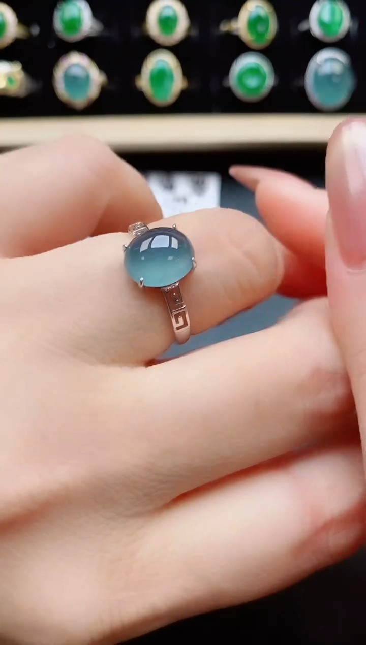 翡翠戒指银S925镶嵌321321