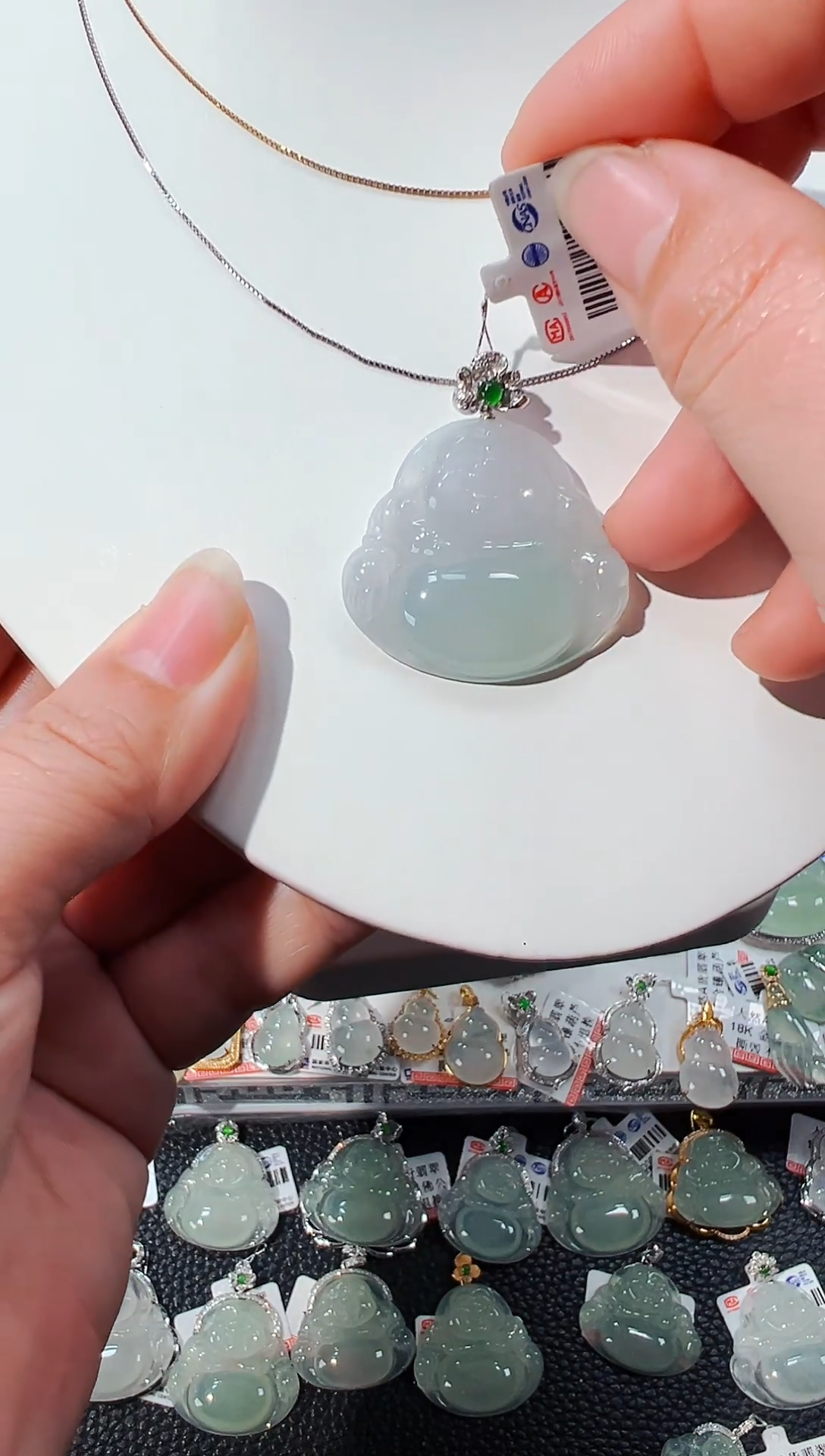 【闪购商品】翡翠吊坠(不含链)18K金镶嵌佛公吊坠906