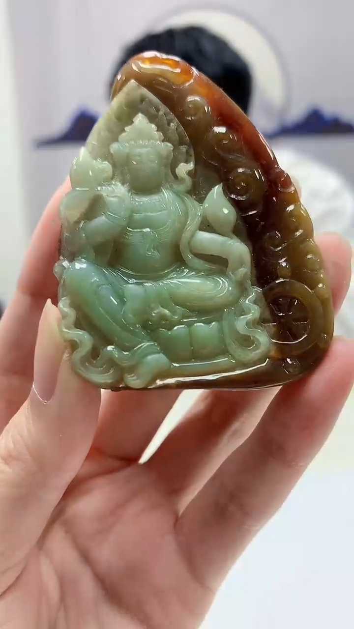 【闪购商品】定制翡翠未镶嵌5028zm-毛货挂件观音218