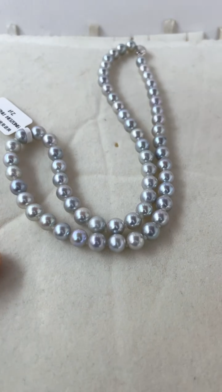 【闪购商品】海水珍珠颈饰银S925镶嵌项链7-8