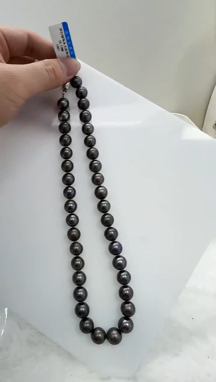 【闪购商品】海水珍珠DA银S925镶嵌大溪地串10 t497