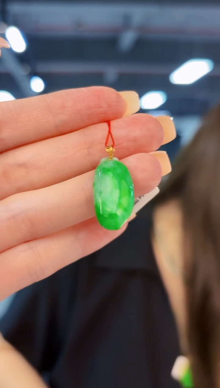 翡翠18K金镶嵌颈饰 缅料A货/支持复检/一件