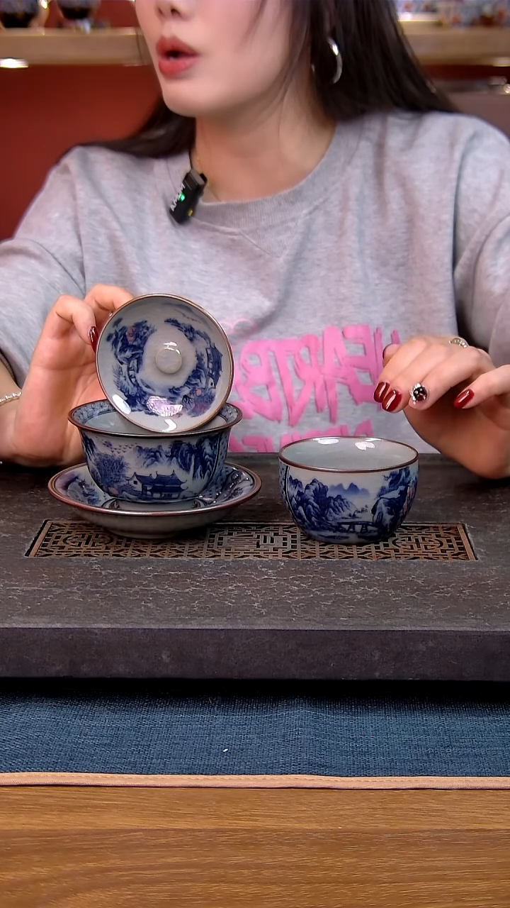 简装家用款2件套 老陶泥开片纹陶瓷茶具