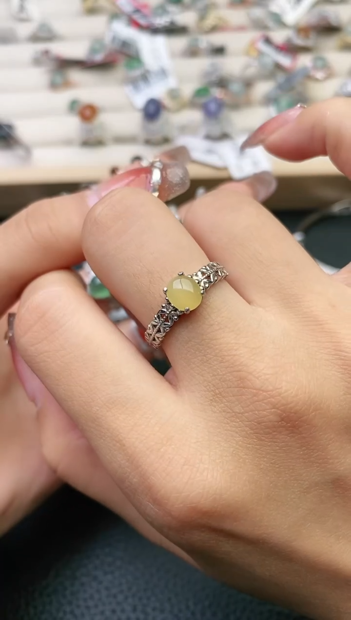 【闪购商品】翡翠戒指银S925镶嵌11111