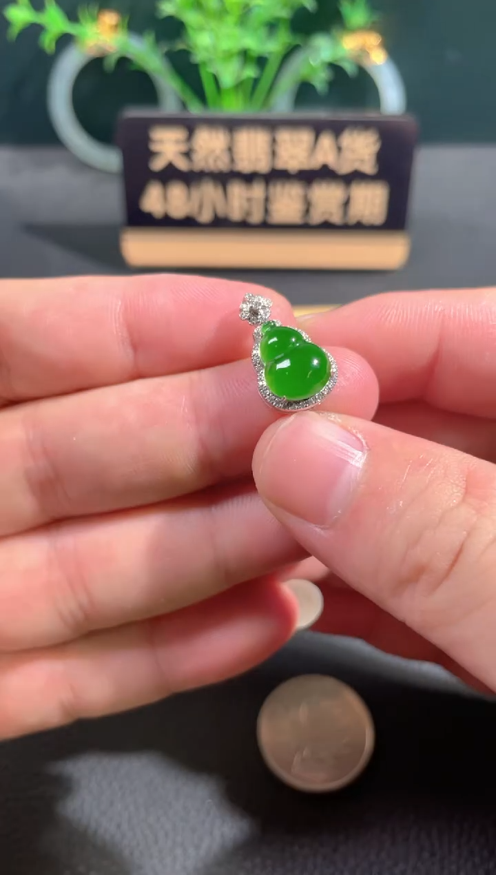 翡翠18K金镶嵌颈饰翡翠