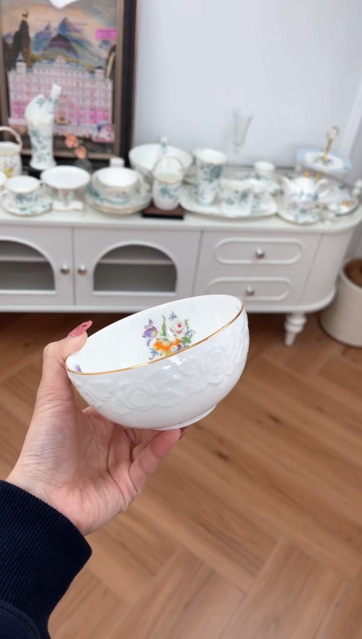 【闪购商品】繁花高骨骨瓷饭碗