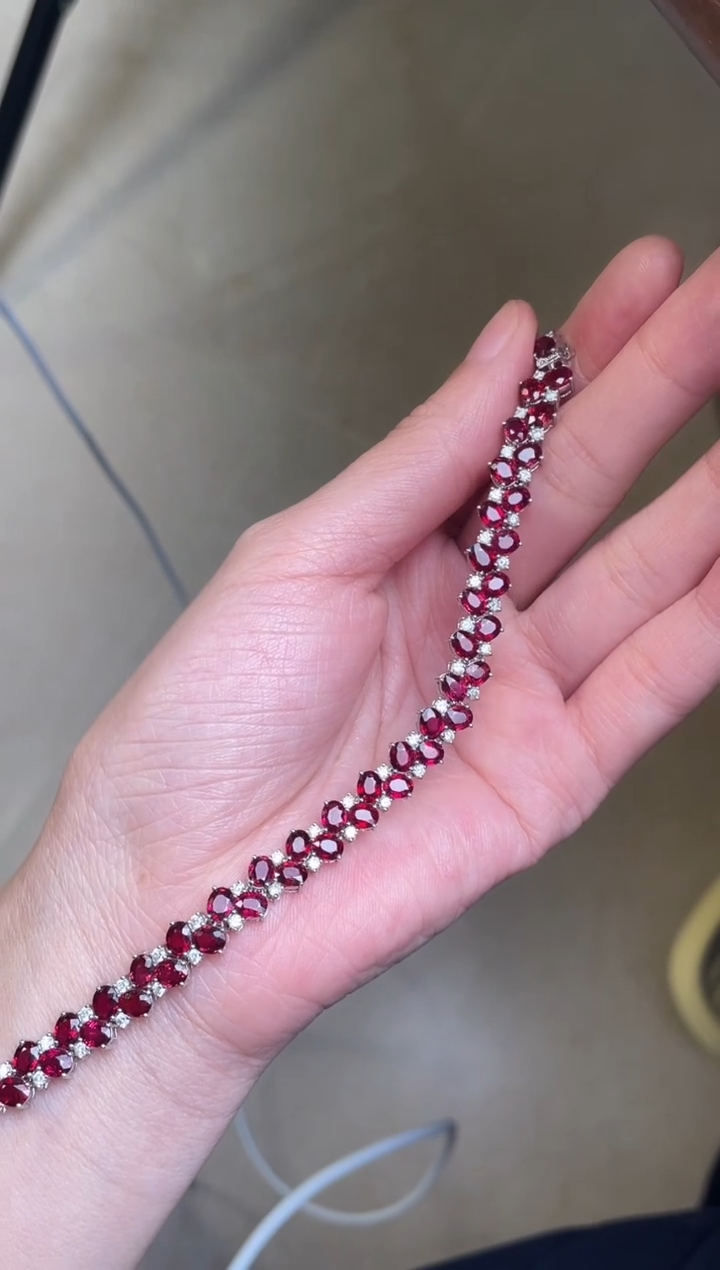 【闪购商品】红宝石手链18K金镶嵌无烧主石：16.16ct