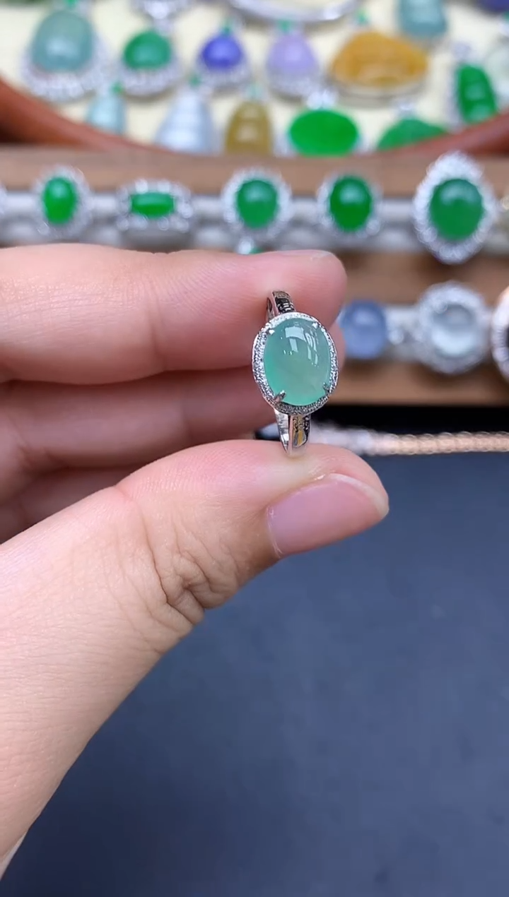 18K金镶嵌戒指翡翠299-中国好珍宝