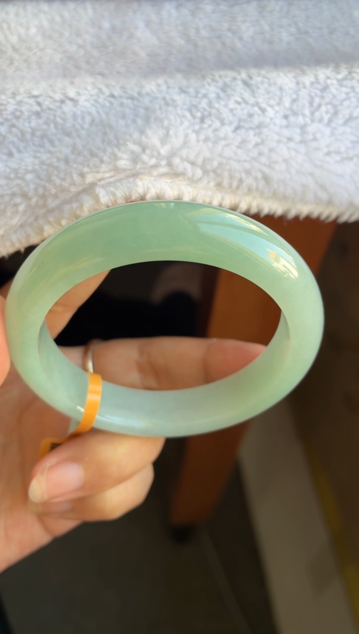 未镶嵌手镯翡翠（巨巨巨推荐）冰胶满色天蓝绿14号