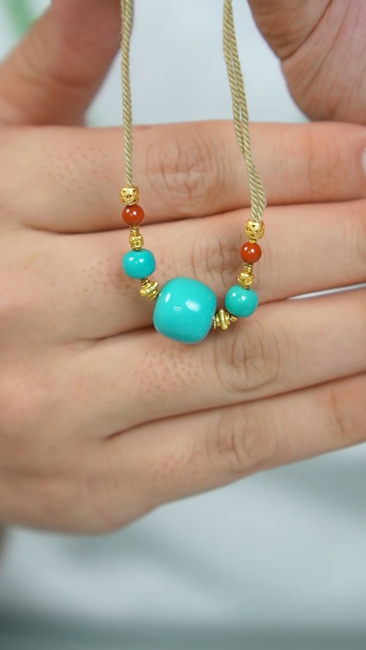 【闪购商品】绿松石颈饰银S925镀金镶嵌8号-吊坠/GG/1