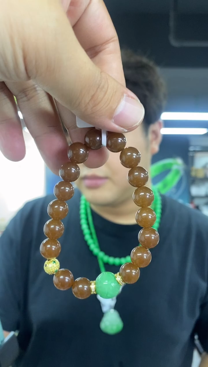 手链未镶嵌和田玉（糖玉）多样性发其一颜色微差
