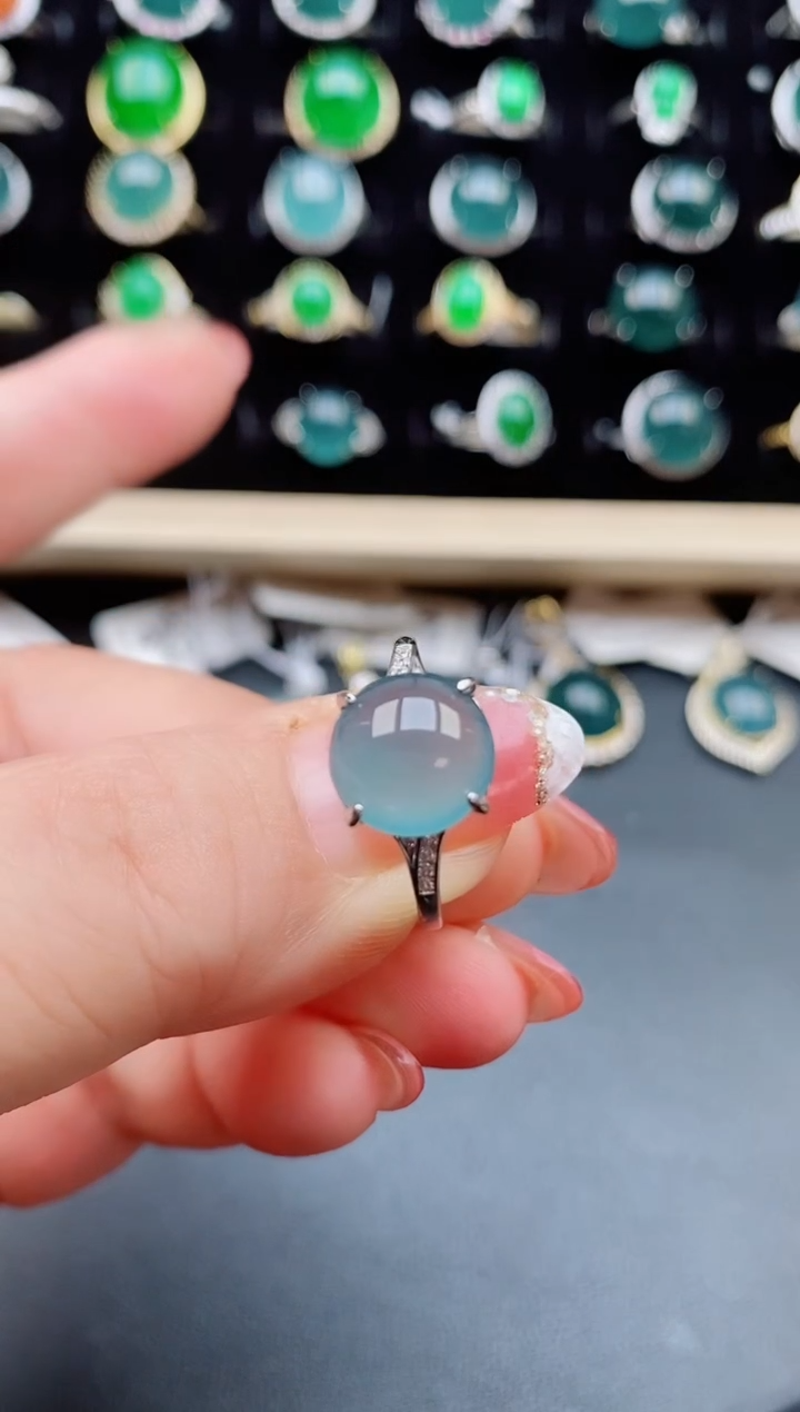 【闪购商品】翡翠戒指银S925镶嵌85805