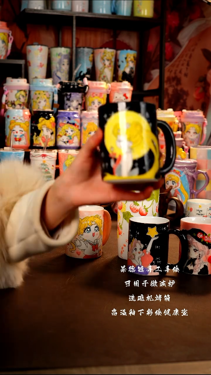 景德镇手工手绘陶瓷杯杯