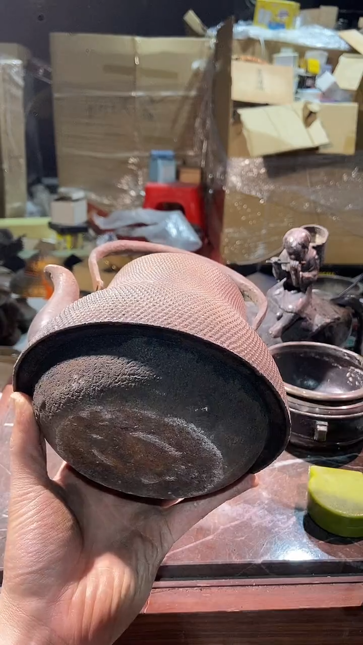 东红中古美术工艺品铁壶