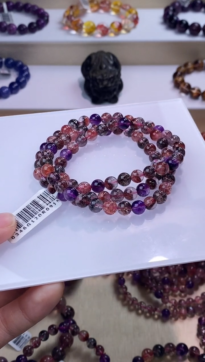 【闪购商品】水晶手链未镶嵌黑加仑超七多圈6m+