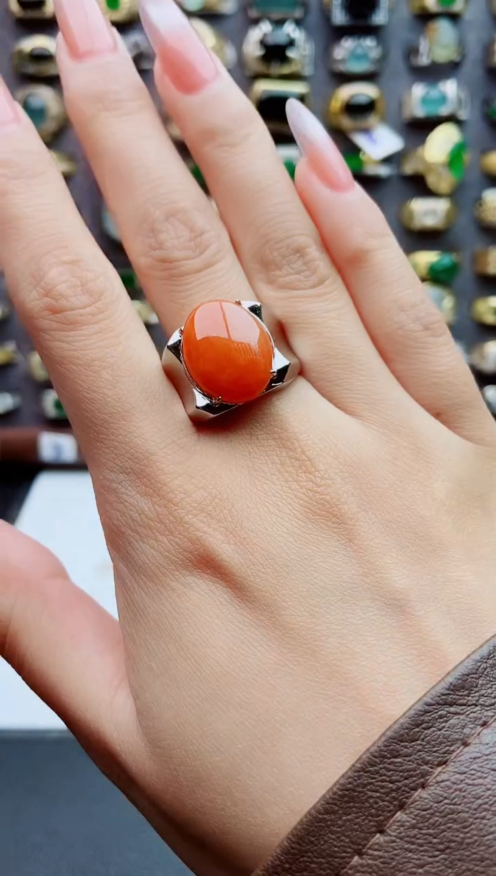 未镶嵌戒指翡翠天然翡翠男戒