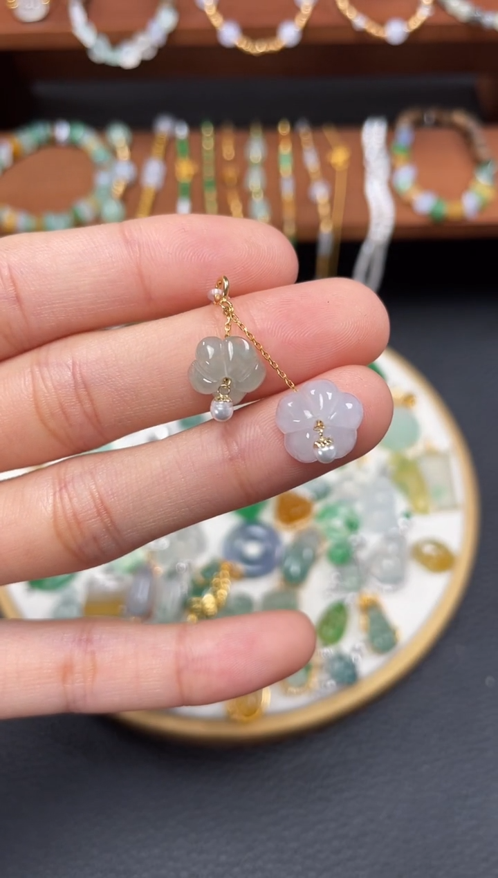 【闪购商品】翡翠吊坠(不含链)18K金镶嵌一个  JK105