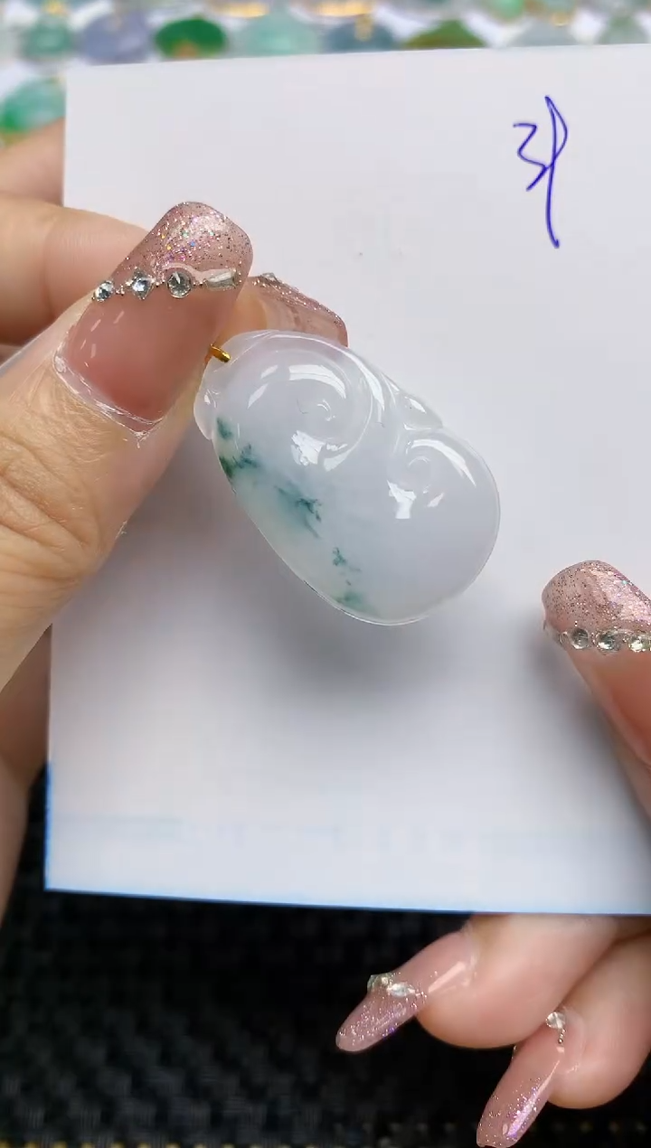 【闪购商品】翡翠颈饰18K金镶嵌天然A货翡翠 39