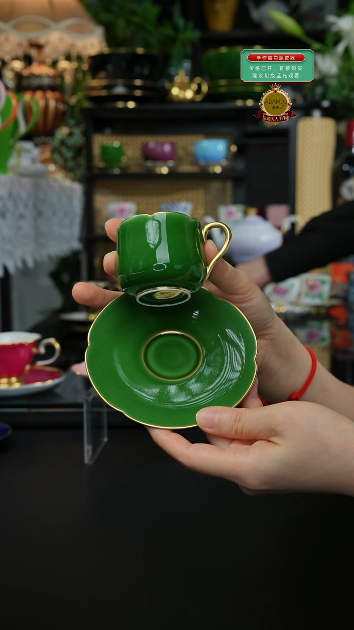 手作高白泥，郁金香翡翠绿