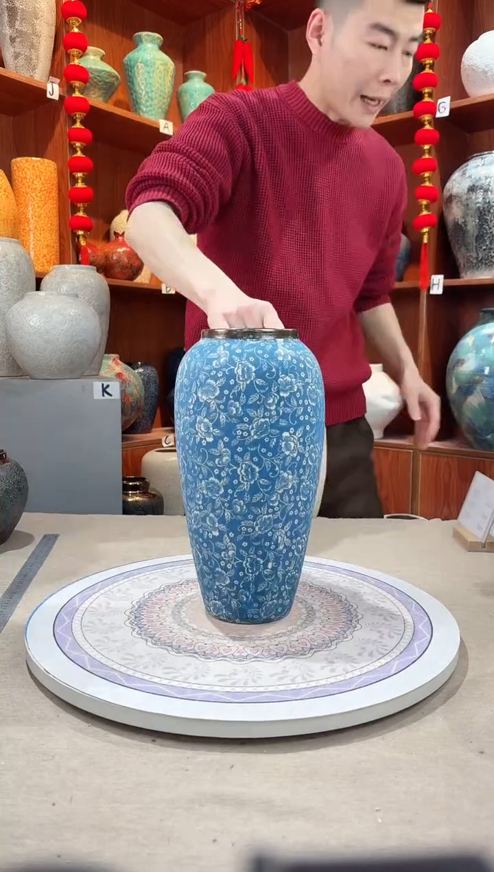 【闪购商品】瓶陶瓷花瓶 无花 芙蓉青花大号