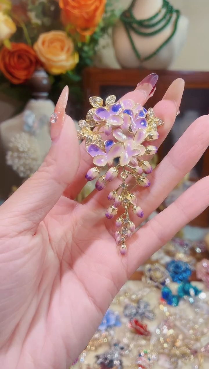 合成立方氧化锆铜合金紫藤花