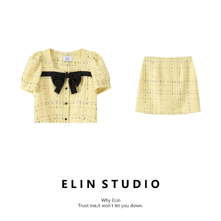 ELIN/现货【佛里假日】夏新款气质显瘦百搭轻奢洋气时尚套装#LT310