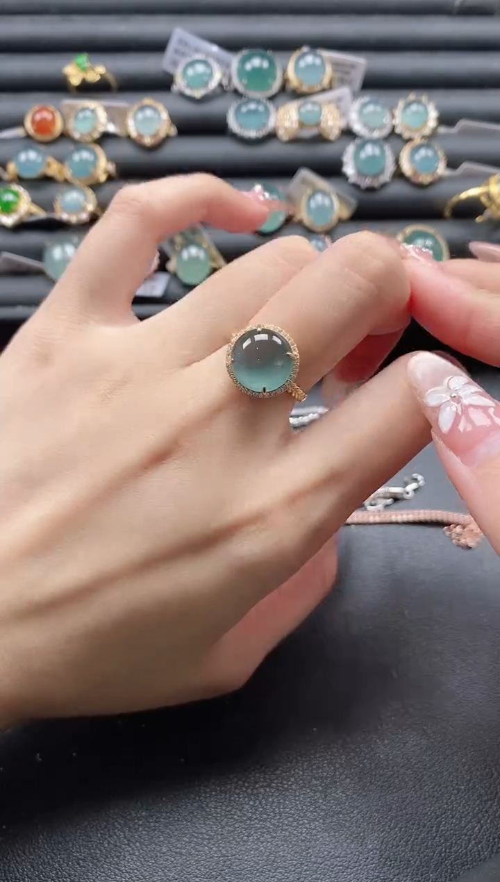【闪购商品】翡翠戒指银S925镶嵌1111