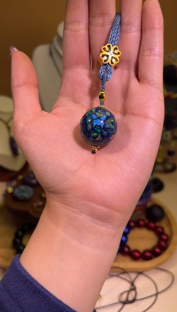 榕城大漆变彩单珠吊坠2.0